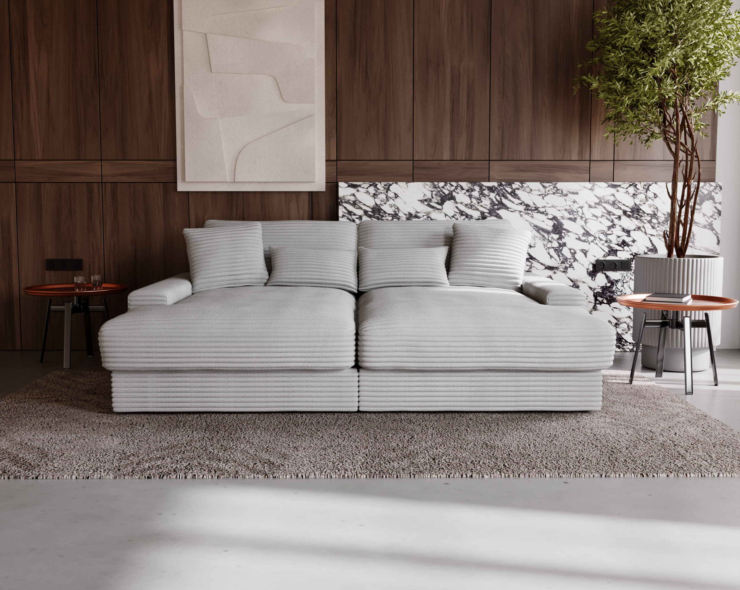 Bigsofa CORD GRAU Happy Bigsofa CORD GRAU Happy