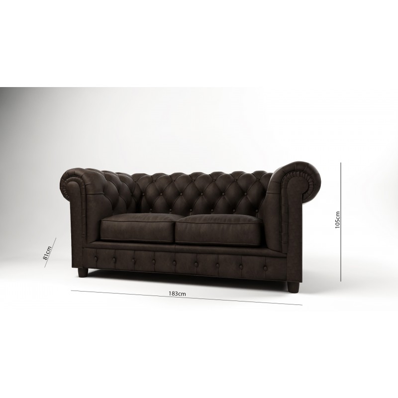 2-Sitzer Sofa Chesterfield Oxford abmessunegn