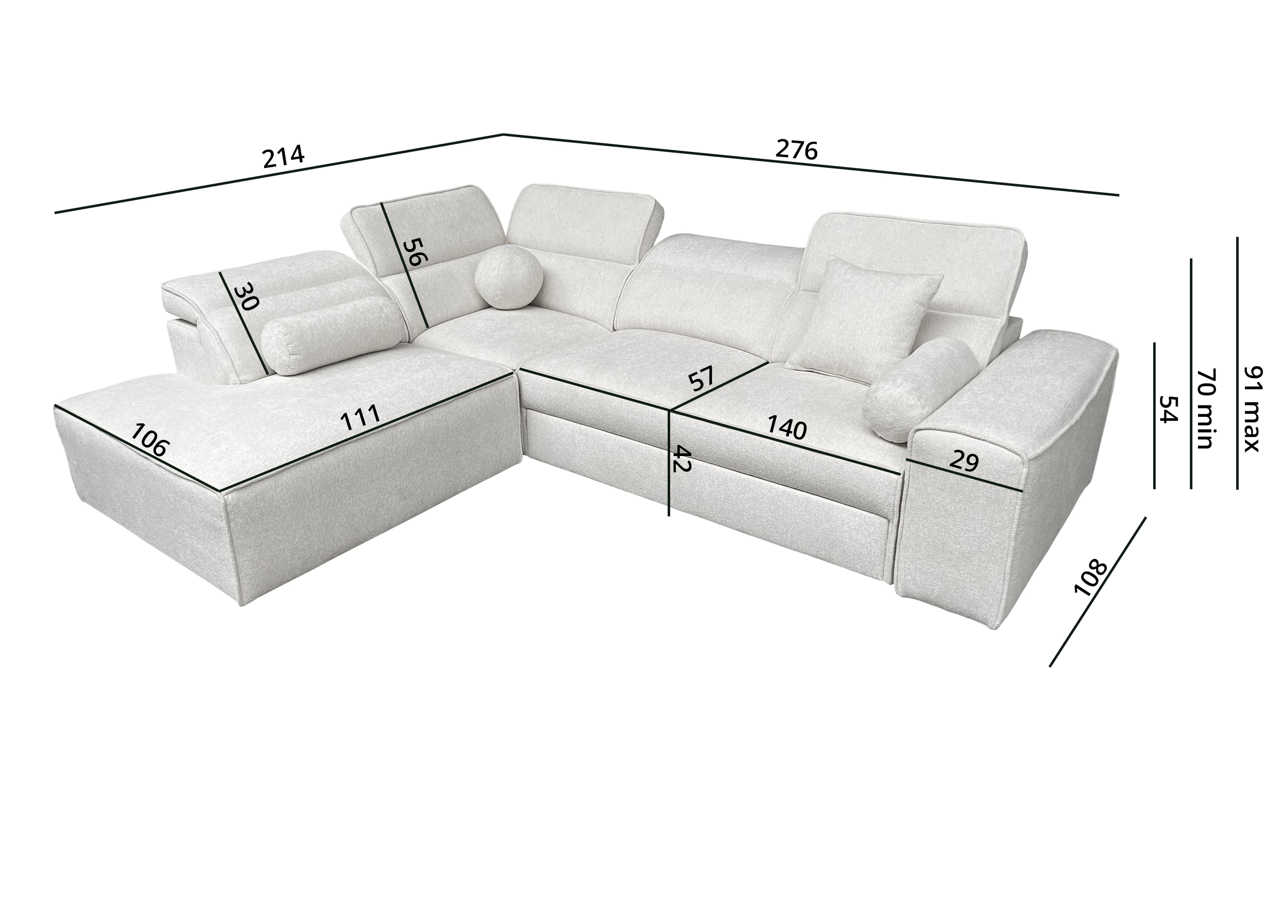 Ecksofa mit Schlaffunktion & Bettkasten VITO Ecksofa mit Schlaffunktion & Bettkasten VITO