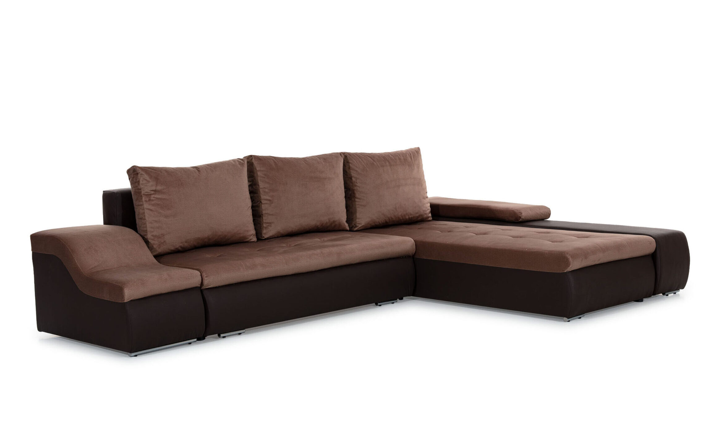 Ecksofa samt brau mit schwarz mit Bettfunktion Newark