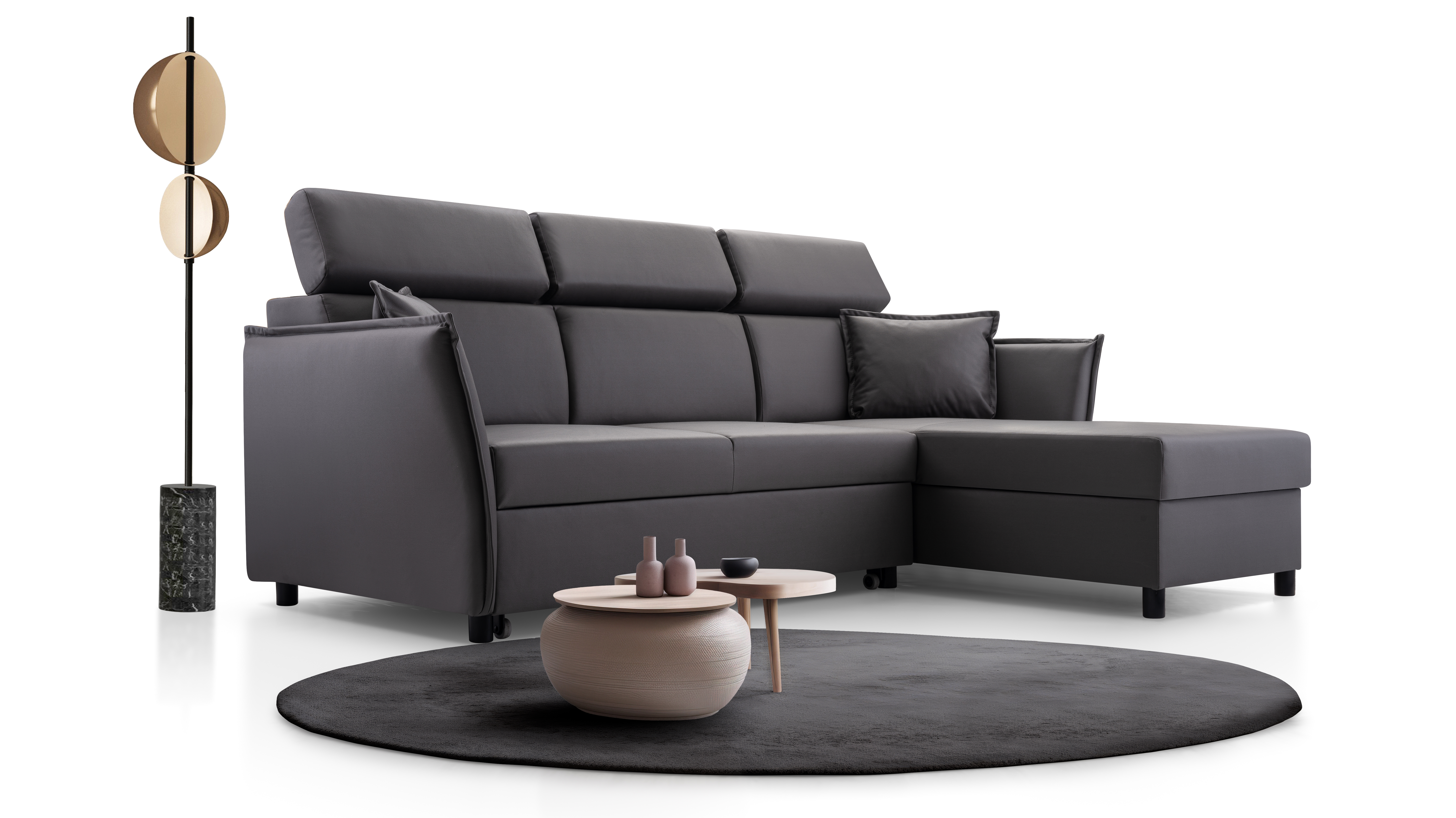 Ecksofa mit scglaffunkton und Bettkasten braun Ecksofa mit scglaffunkton und Bettkasten