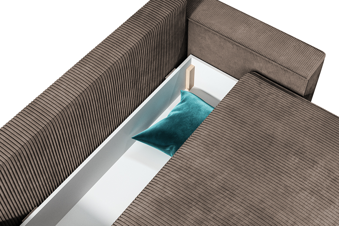 Couch U Forn Flabio mit Schlaffunktion & Bettkasten