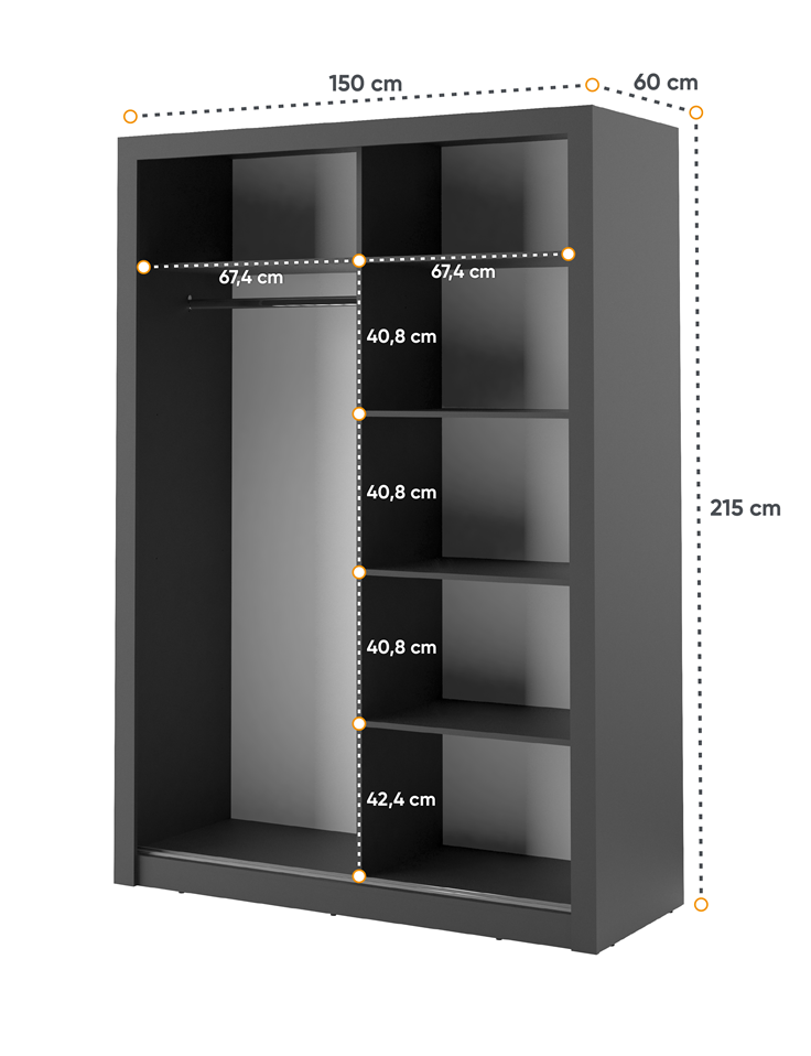 Kleiderschrank schwarz AR-04