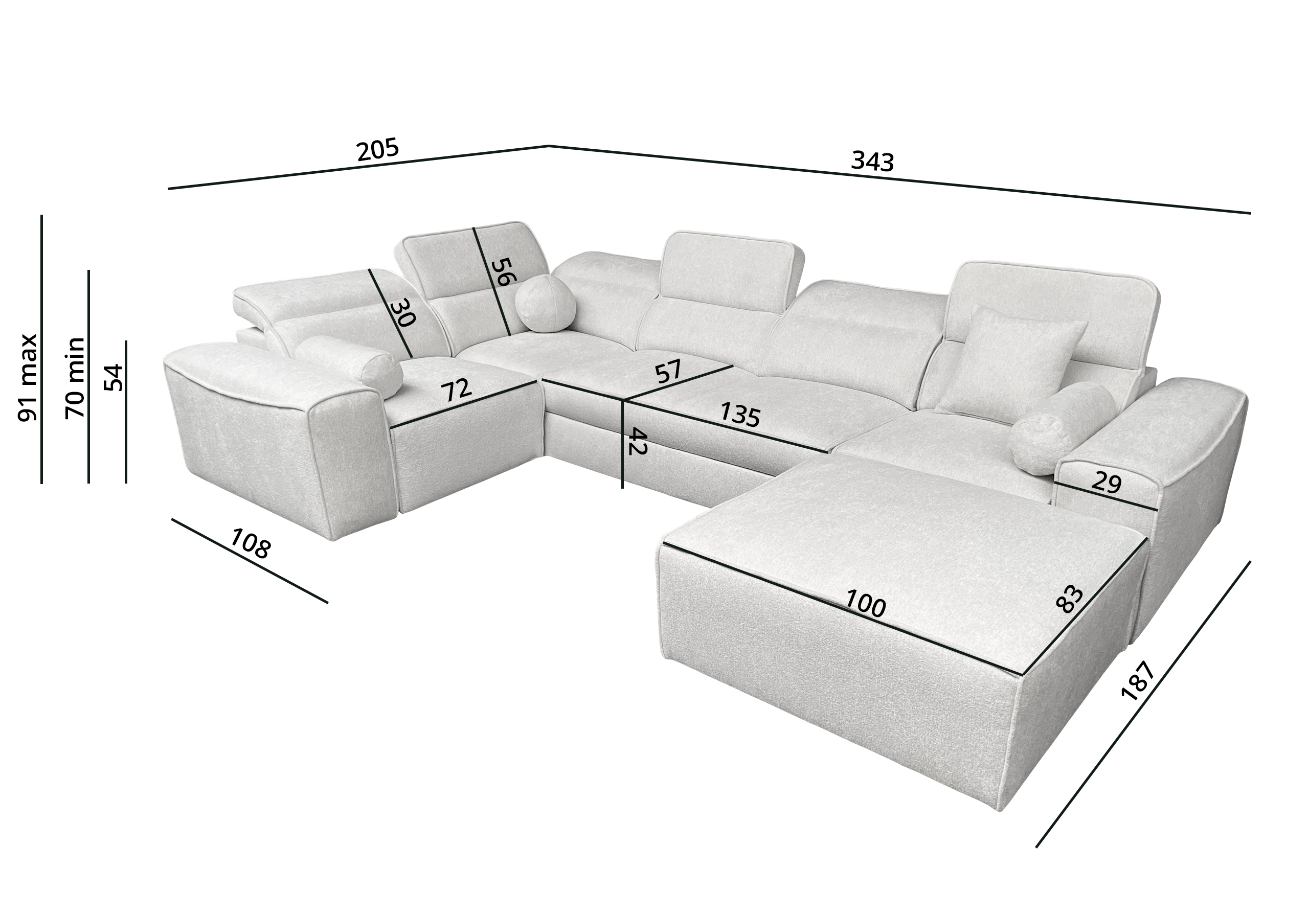 Wohnlandschaft mit Schlaffunktion & Bettkasten VITO Wohnlandschaft mit Schlaffunktion & Bettkasten VITO