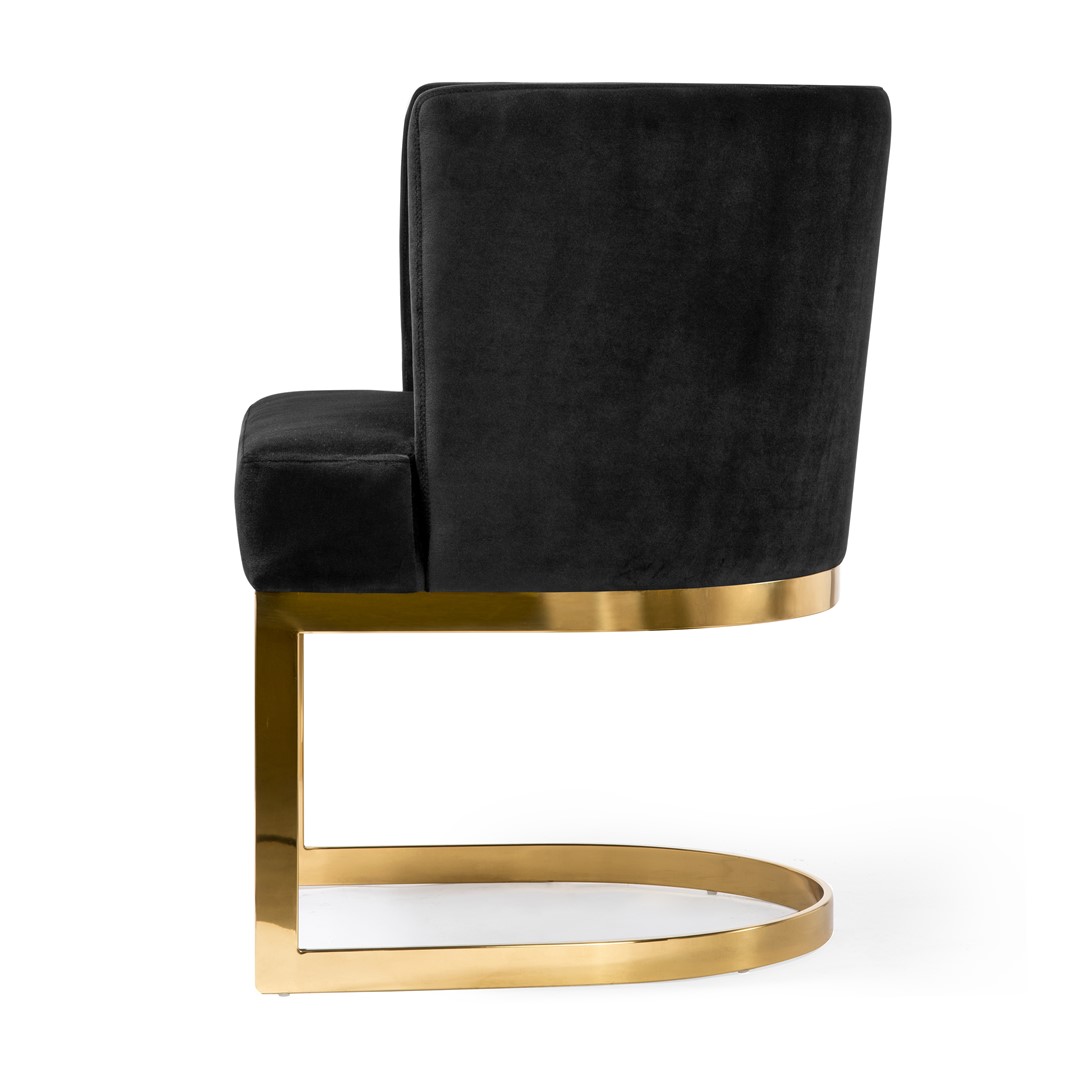deluxe Sessel mit goldenem Bein Vegas samt schwarz