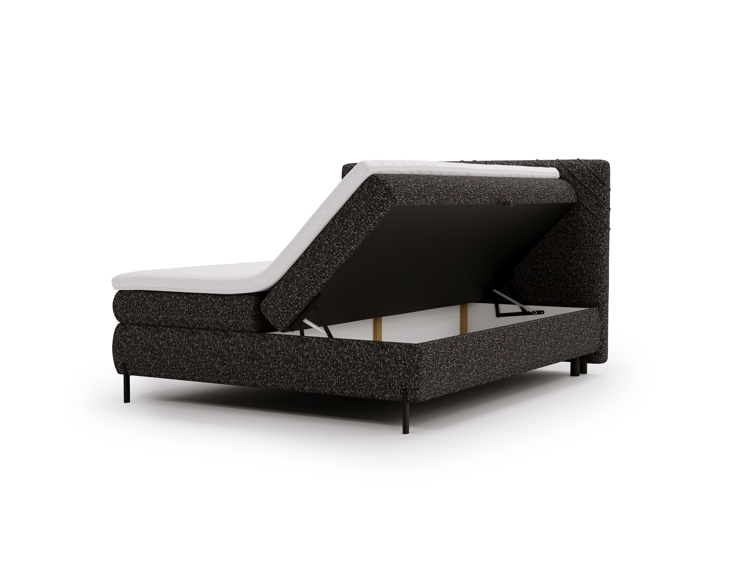 Boxspringbett mit Bettkasten 140x200 Choco