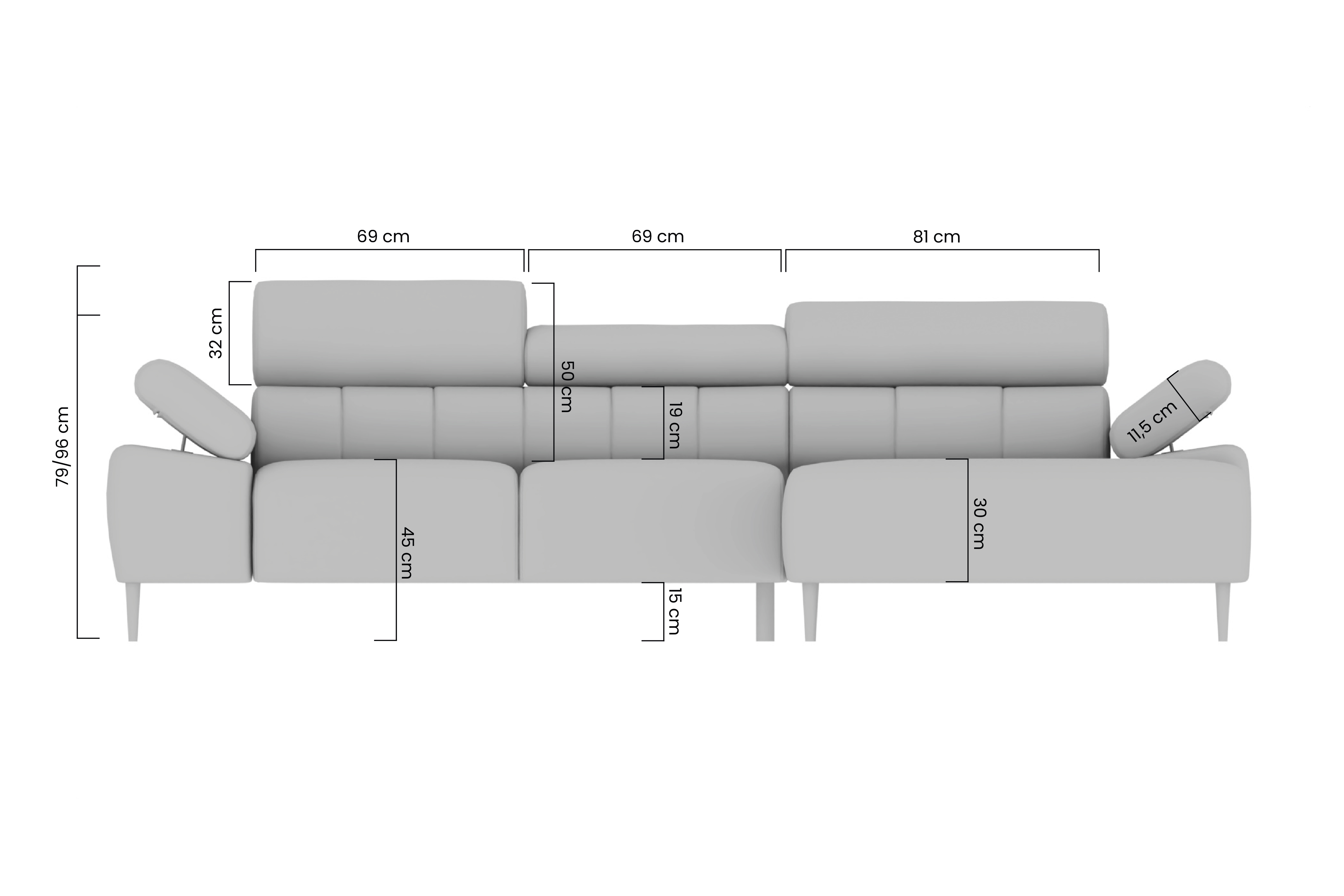 Ecksofa mit Elektrische Sitztiefenverstellung Taloria mini Ecksofa mit Elektrische Sitztiefenverstellung Taloria mini