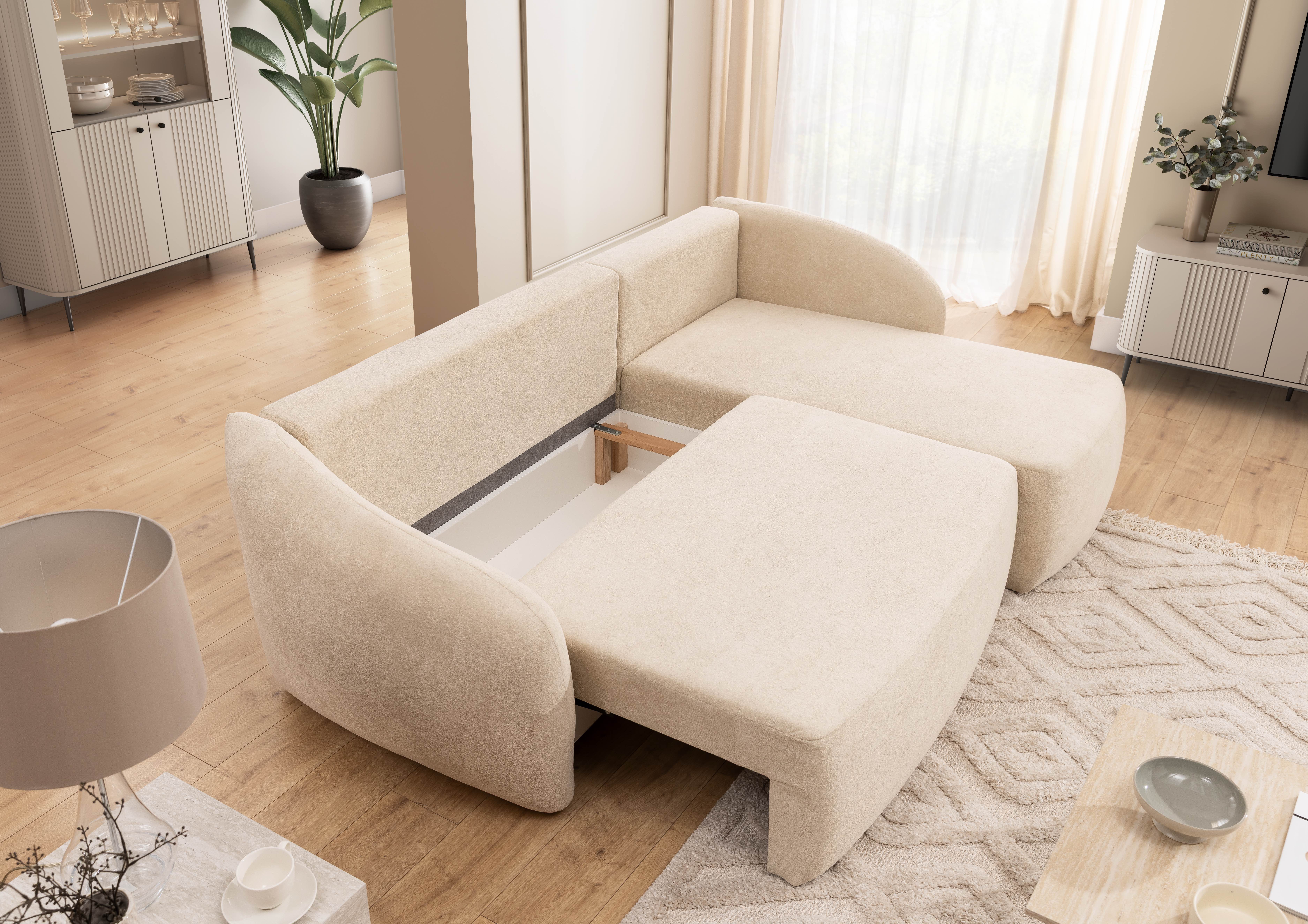 Ecksofa mit Schlaffunktion & Bettkasten Safran Ecksofa mit Schlaffunktion & Bettkasten Safran