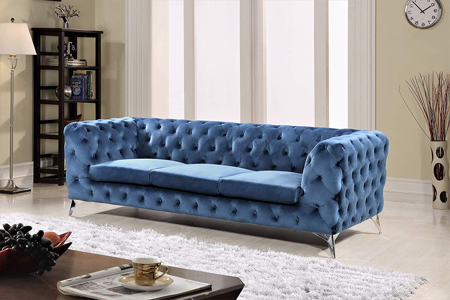 Sofa Chesterfield Losangeles 3 samt blau