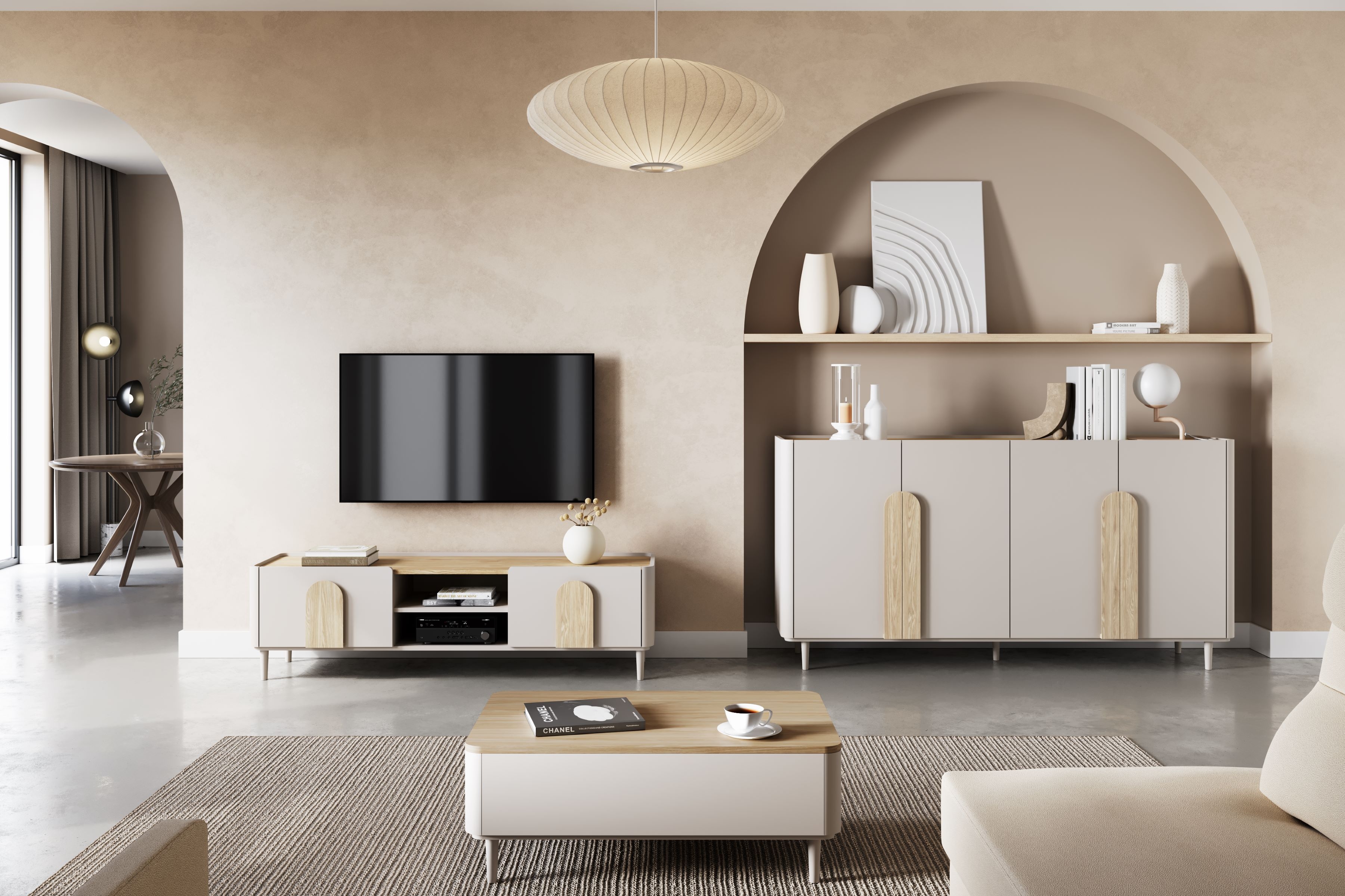 TV-Lowboard beige Amilio