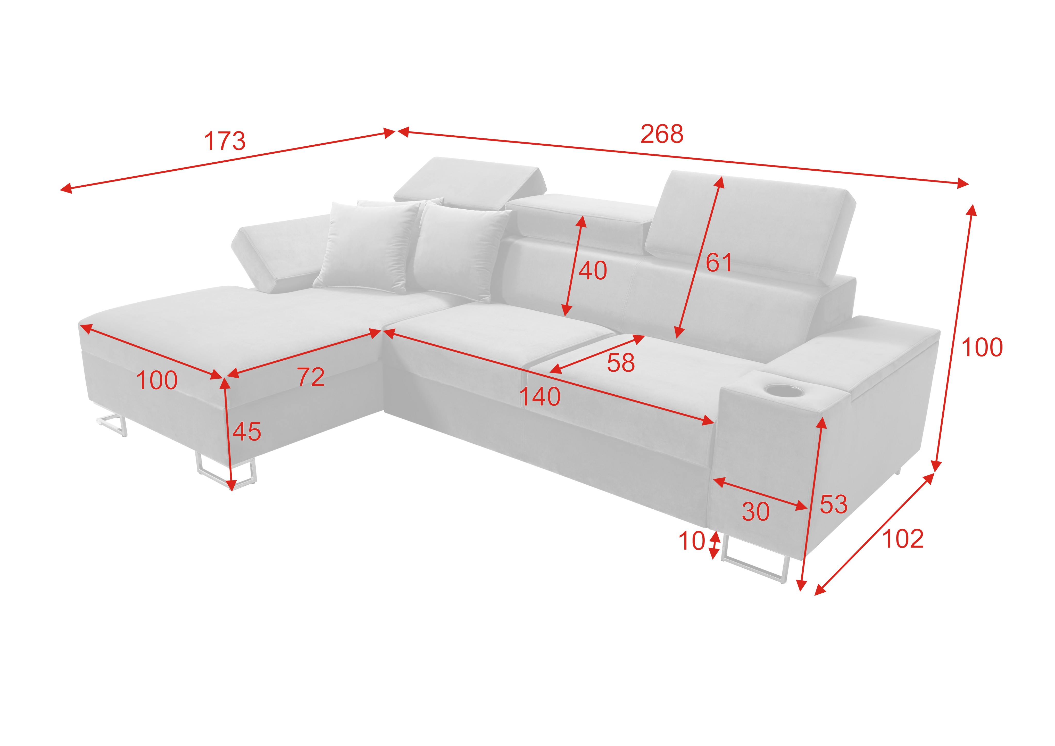 Eckschlafsofa Giovanna mini