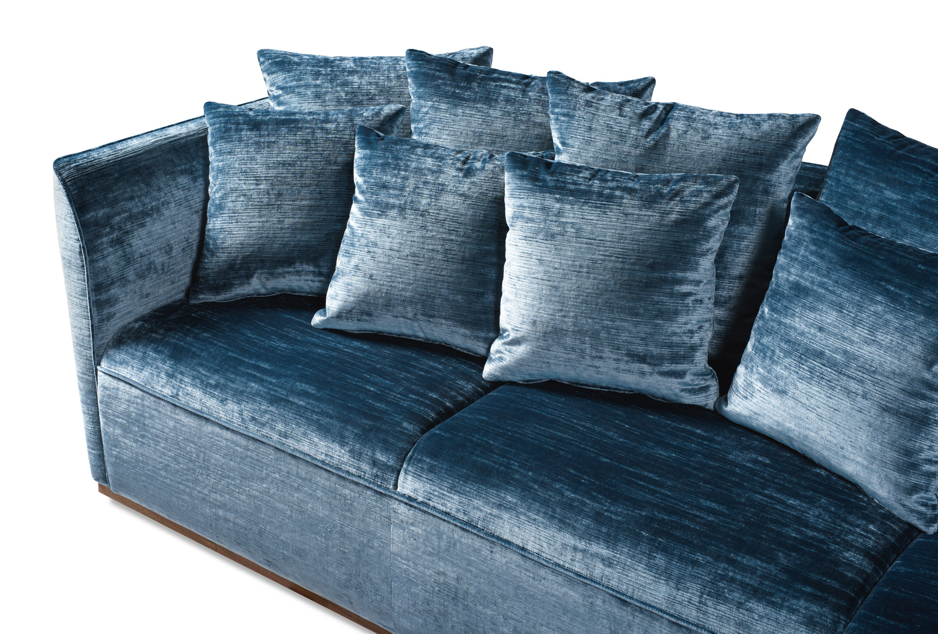 3-Sitzer Sofa ArtDeco blau Lupe detal