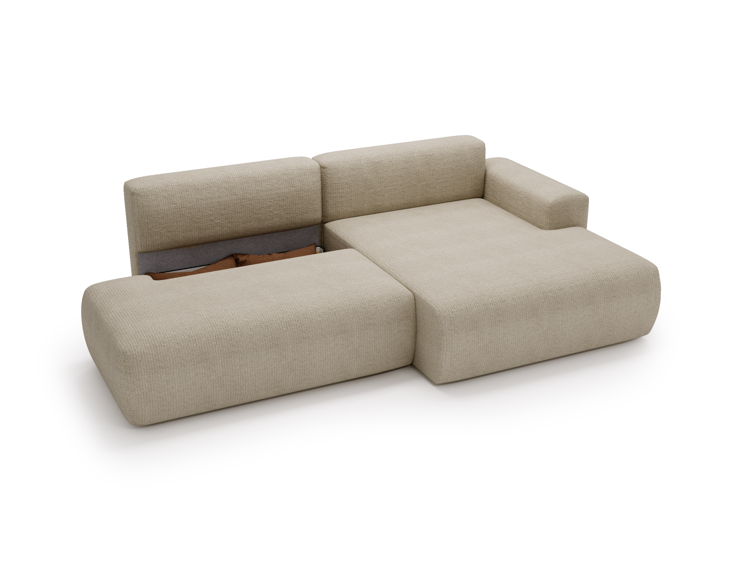 Ecksofa mit Schlaffunktion & Bettkasten Reve