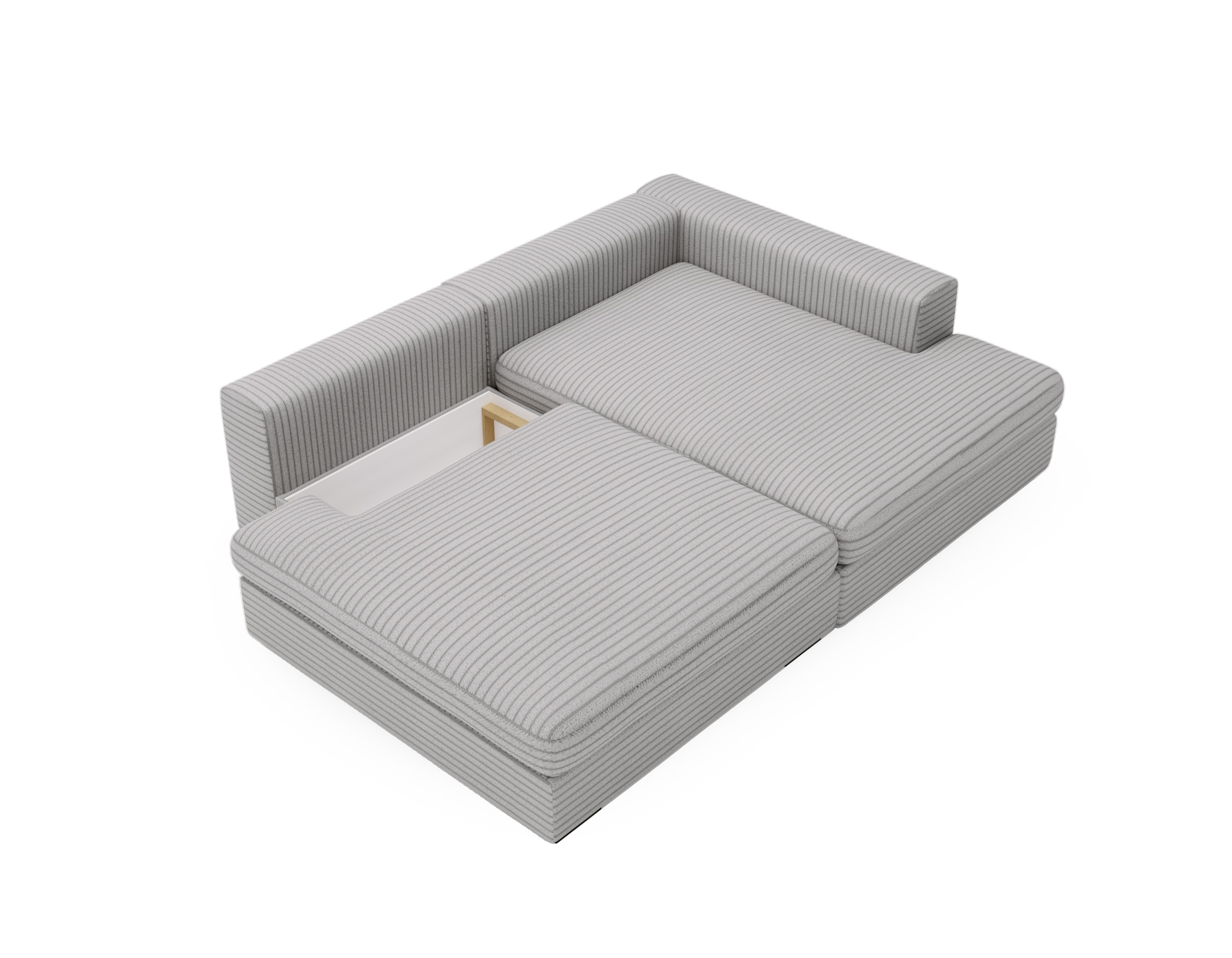 Ecksofa mit Schlaffunktion Grau CORD & Bettkasten Ecksofa mit Schlaffunktion Grau CORD & Bettkasten