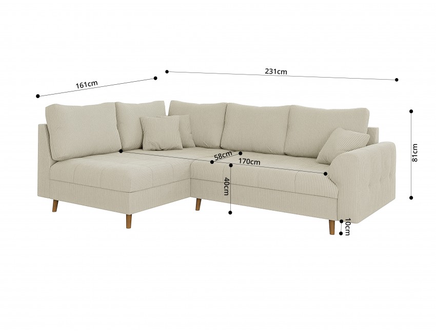 Ecksofa Cord Ariella