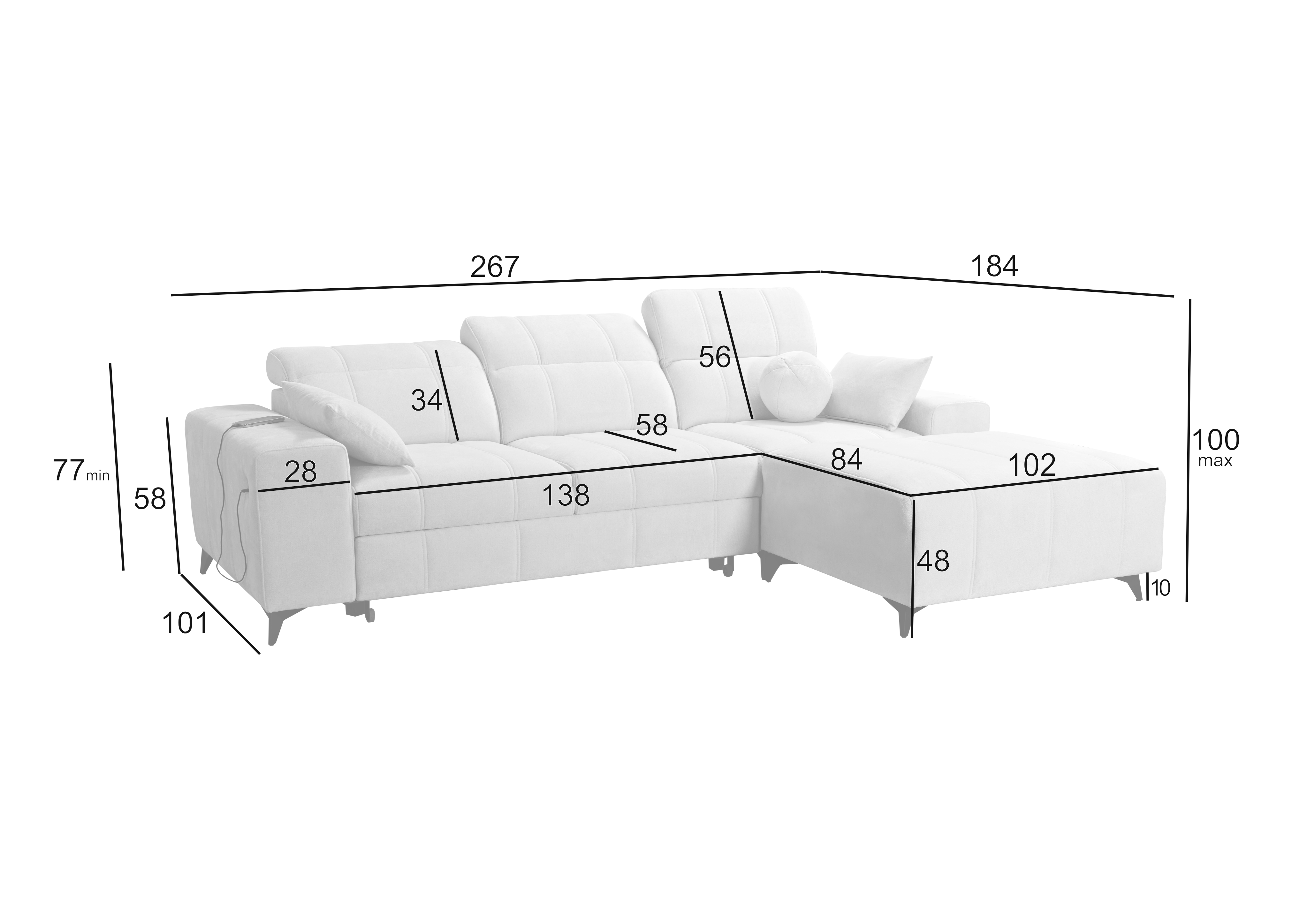 Eckschlafsofa Francesco mini