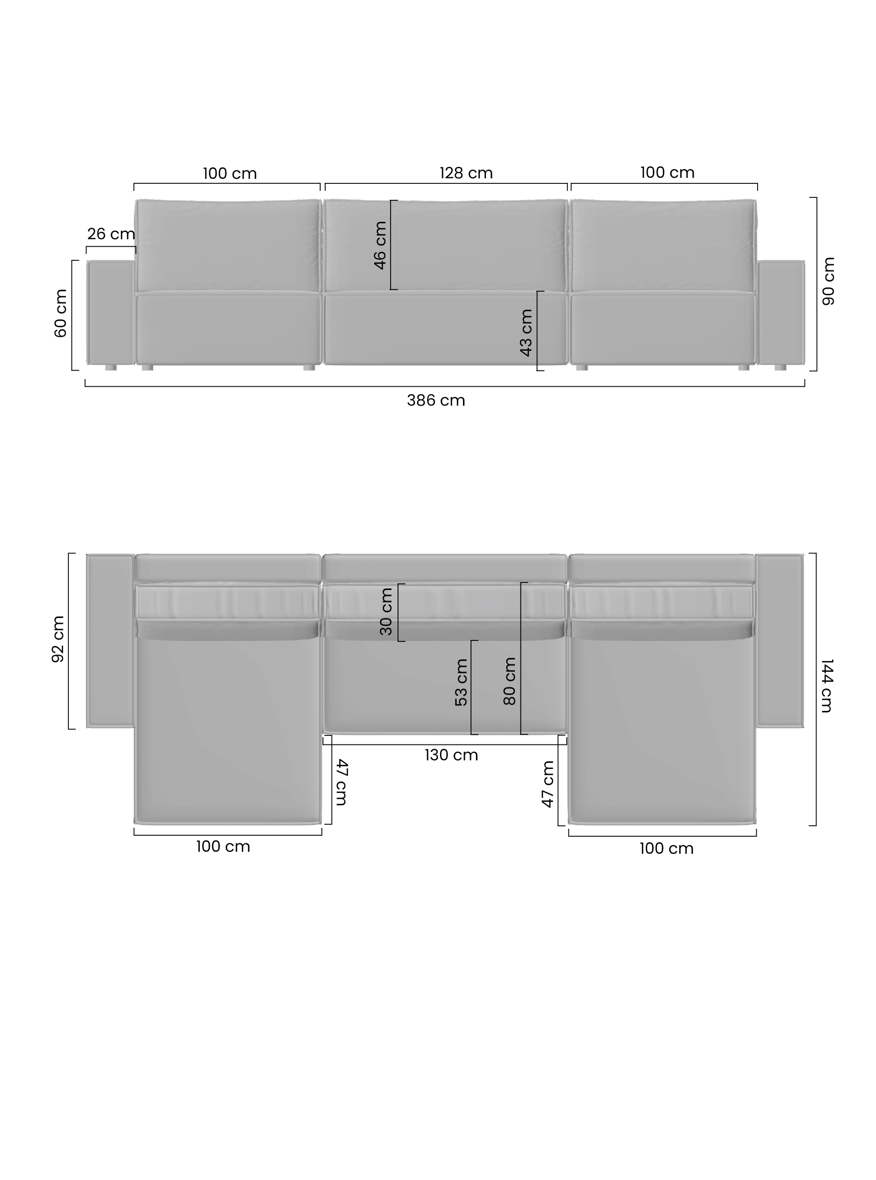 Couch U Form Flabio II mit Schlaffunktion & Bettkasten