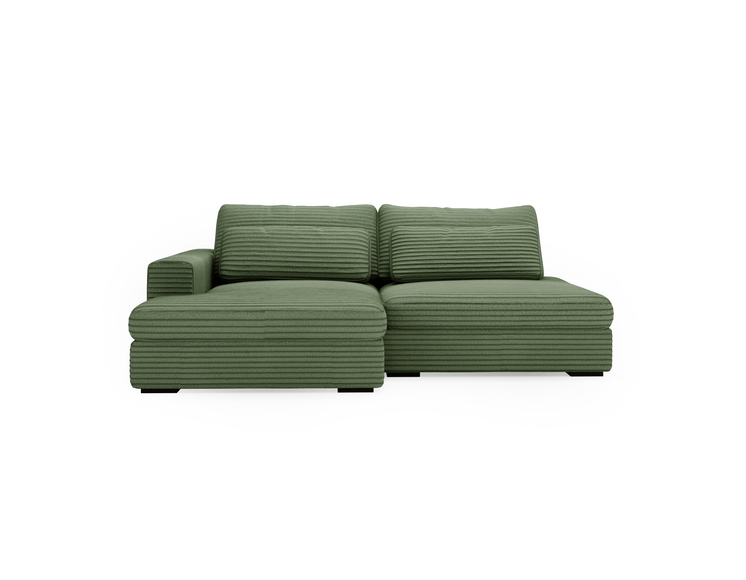 Ecksofa mit Schlaffunktion Grün CORD & Bettkasten