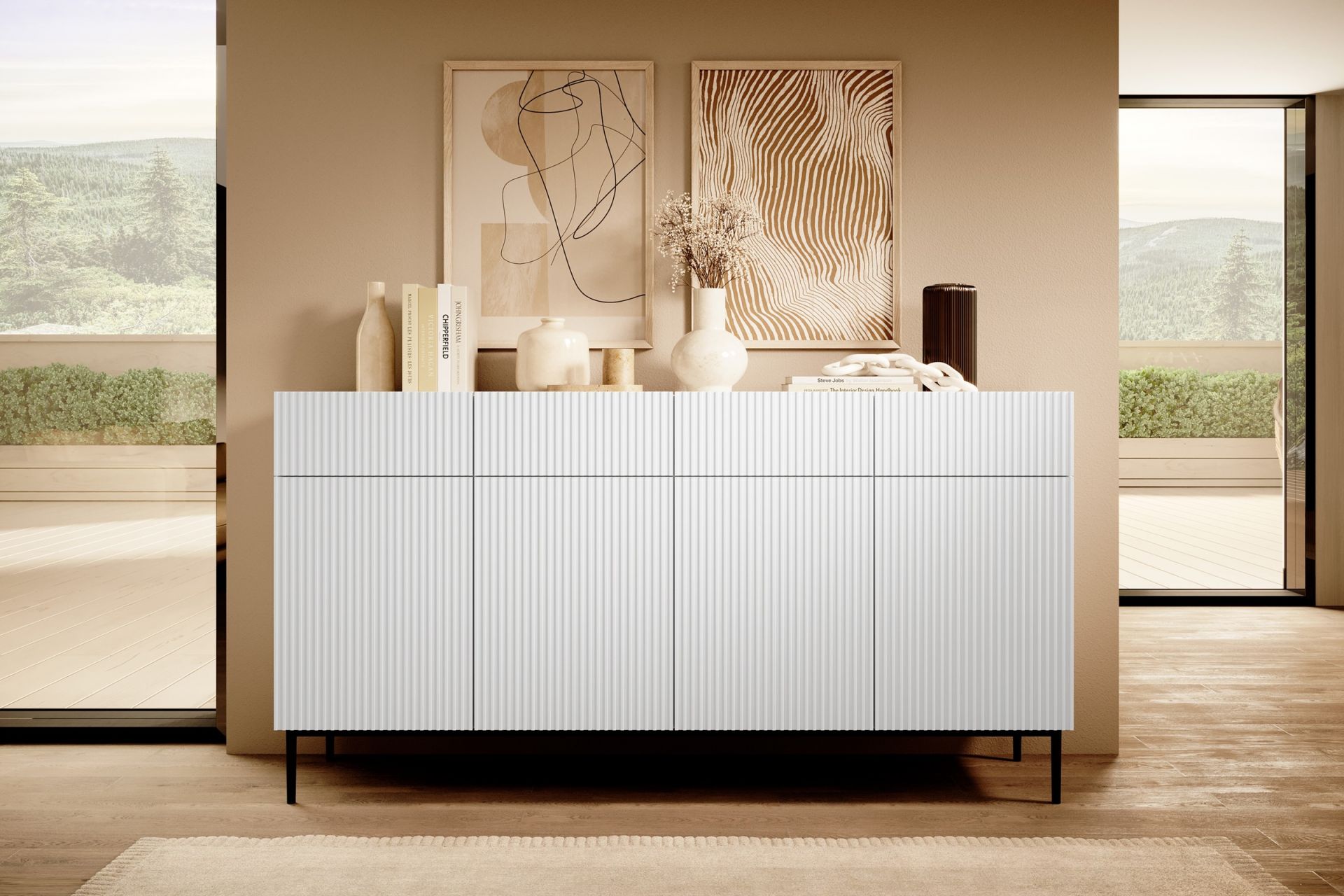Sideboard Weiß Nicole 4D4S - moderne Eleganz bei Sofa & Bett